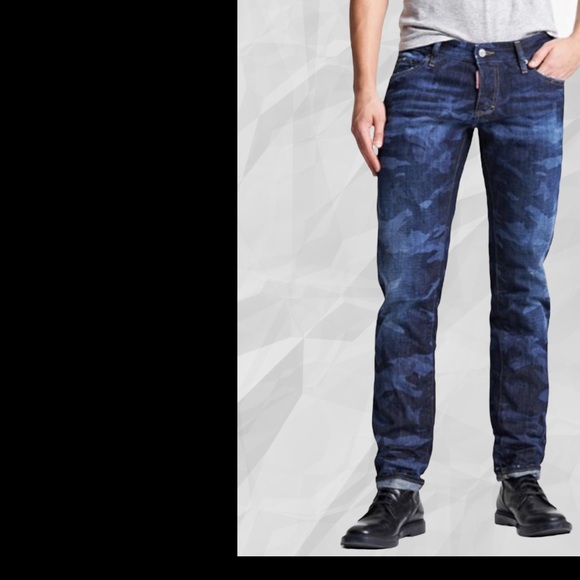 Dsquared2 Camo Jeans. Jungle Jim Blue. Size 32. Italian 48 - Picture 4 of 14